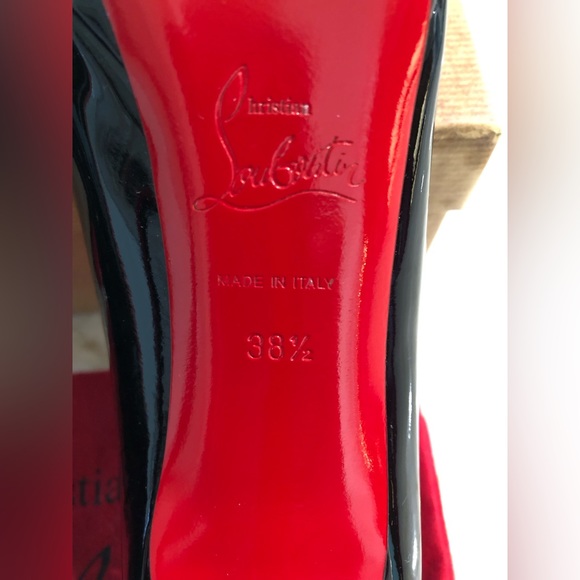 SOLD Christian Louboutin New Simple 120 Black Patent Calf Heels 38.5 - Picture 6 of 13